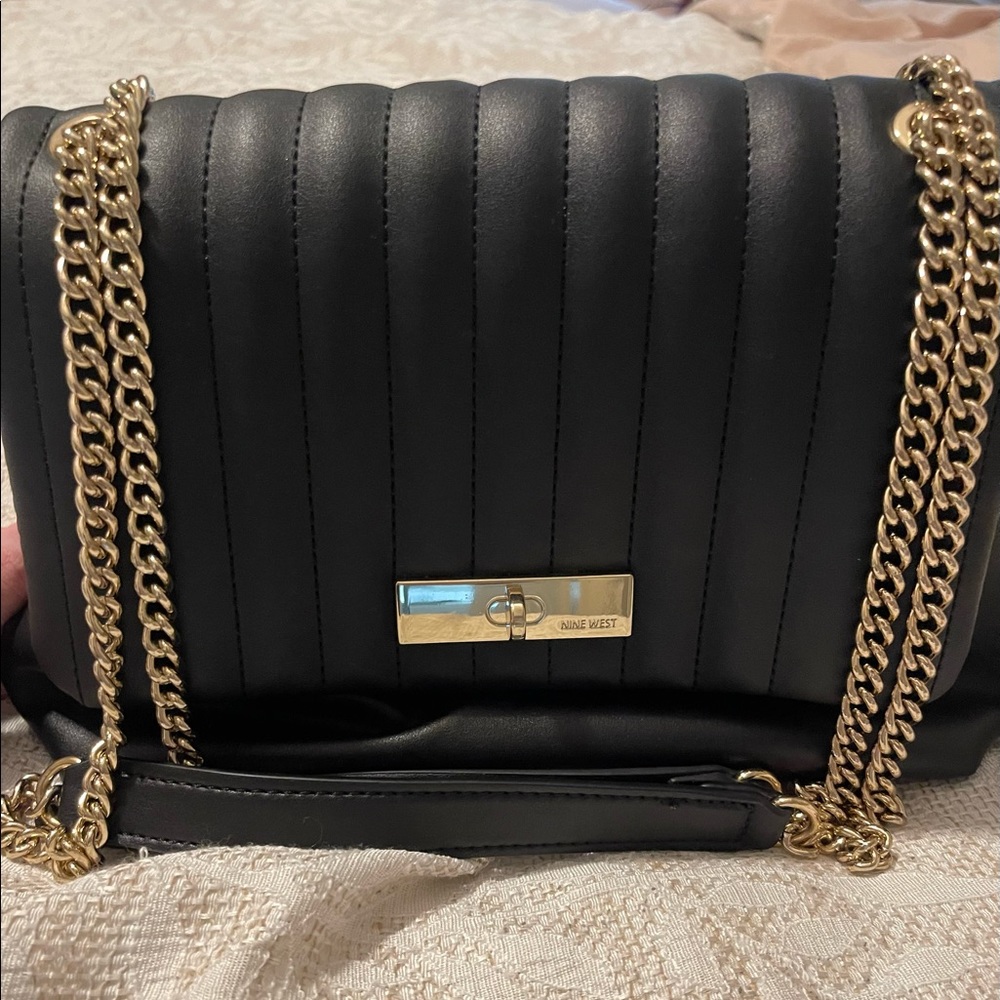 COPY - Nine West Black and Gold Shoulder Chain Purse